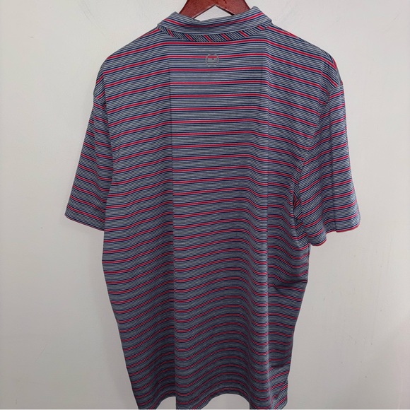 Vineyard Vines Performance red navy blue striped short sleeve polo shirt size XL - Picture 6 of 9